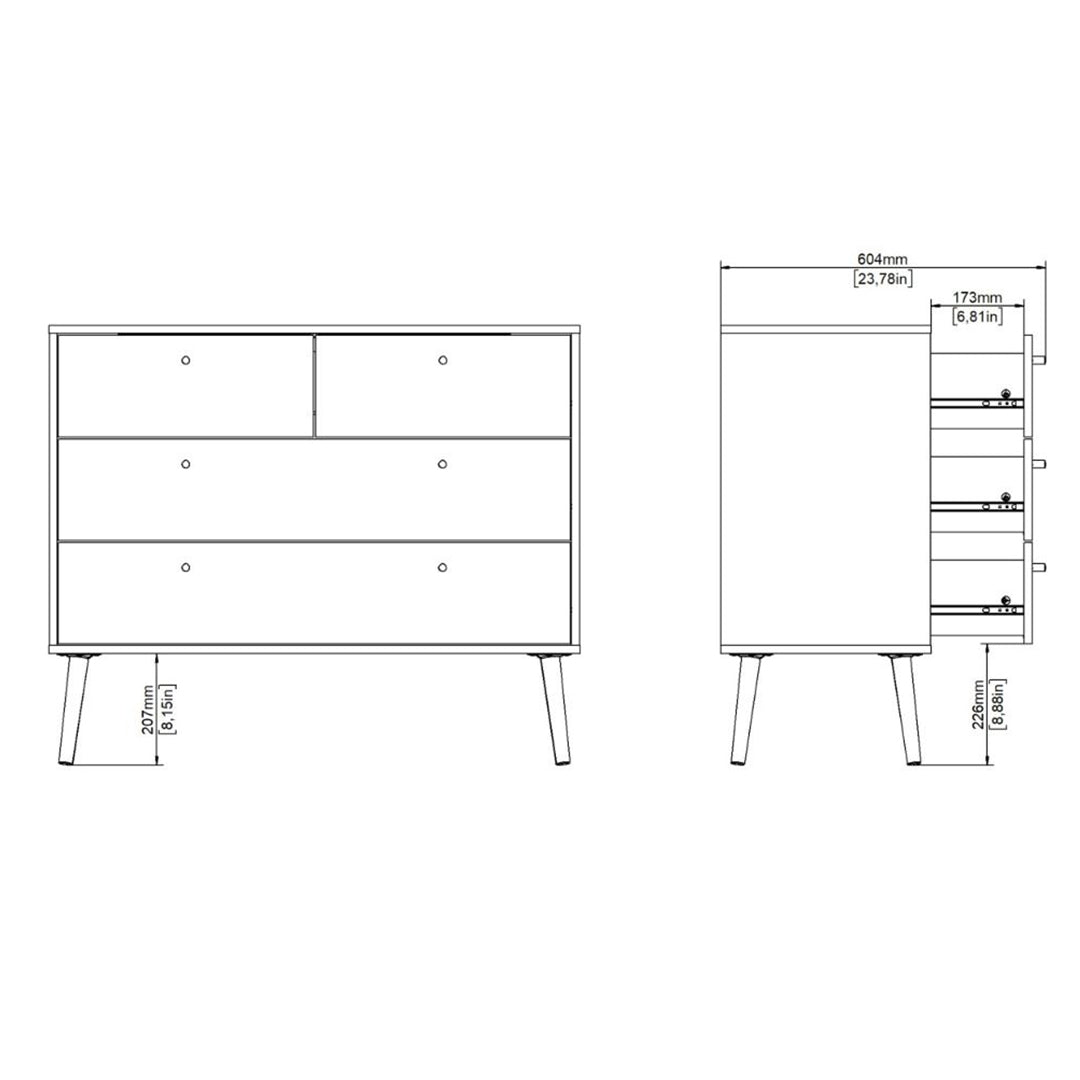Wooden Chest Of 4 Drawers - Cumbria