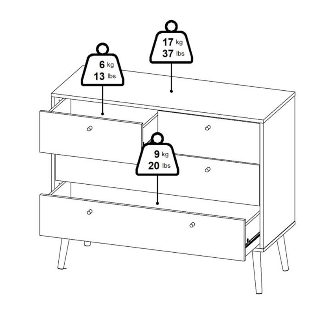 Wooden Chest Of 4 Drawers - Cumbria