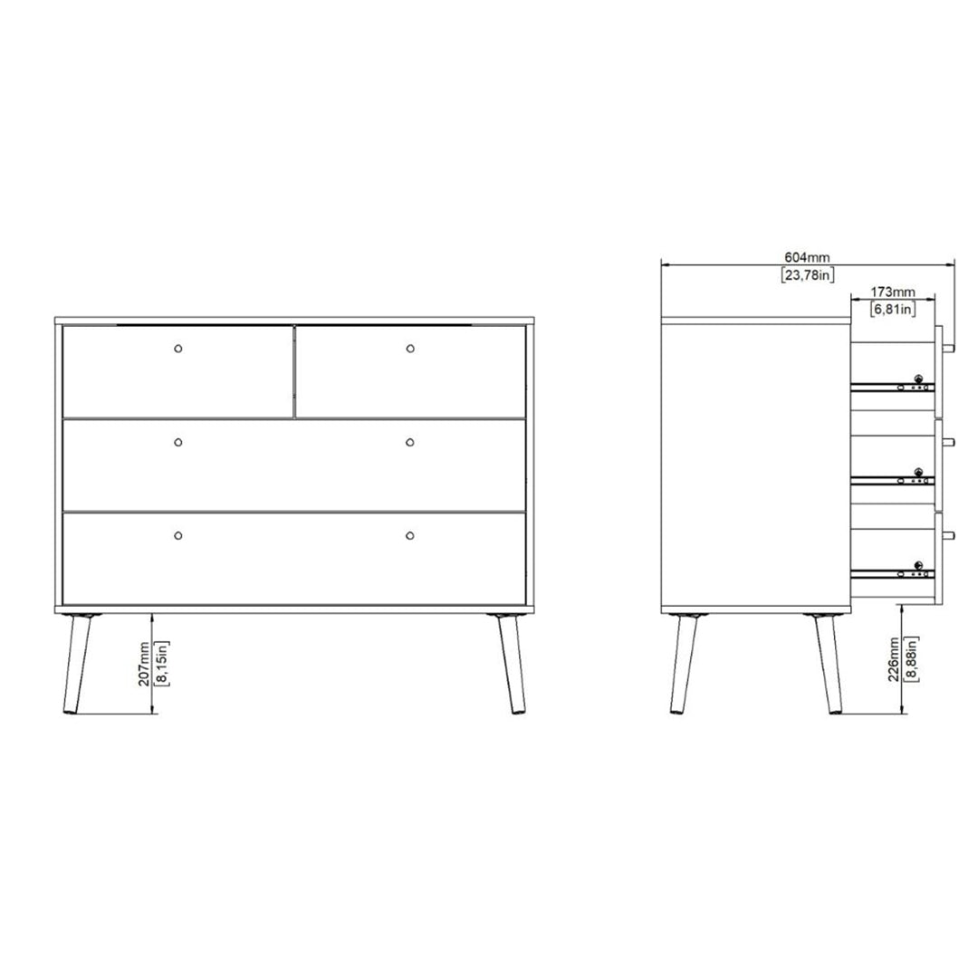 Wooden Chest Of 4 Drawers - Cumbria