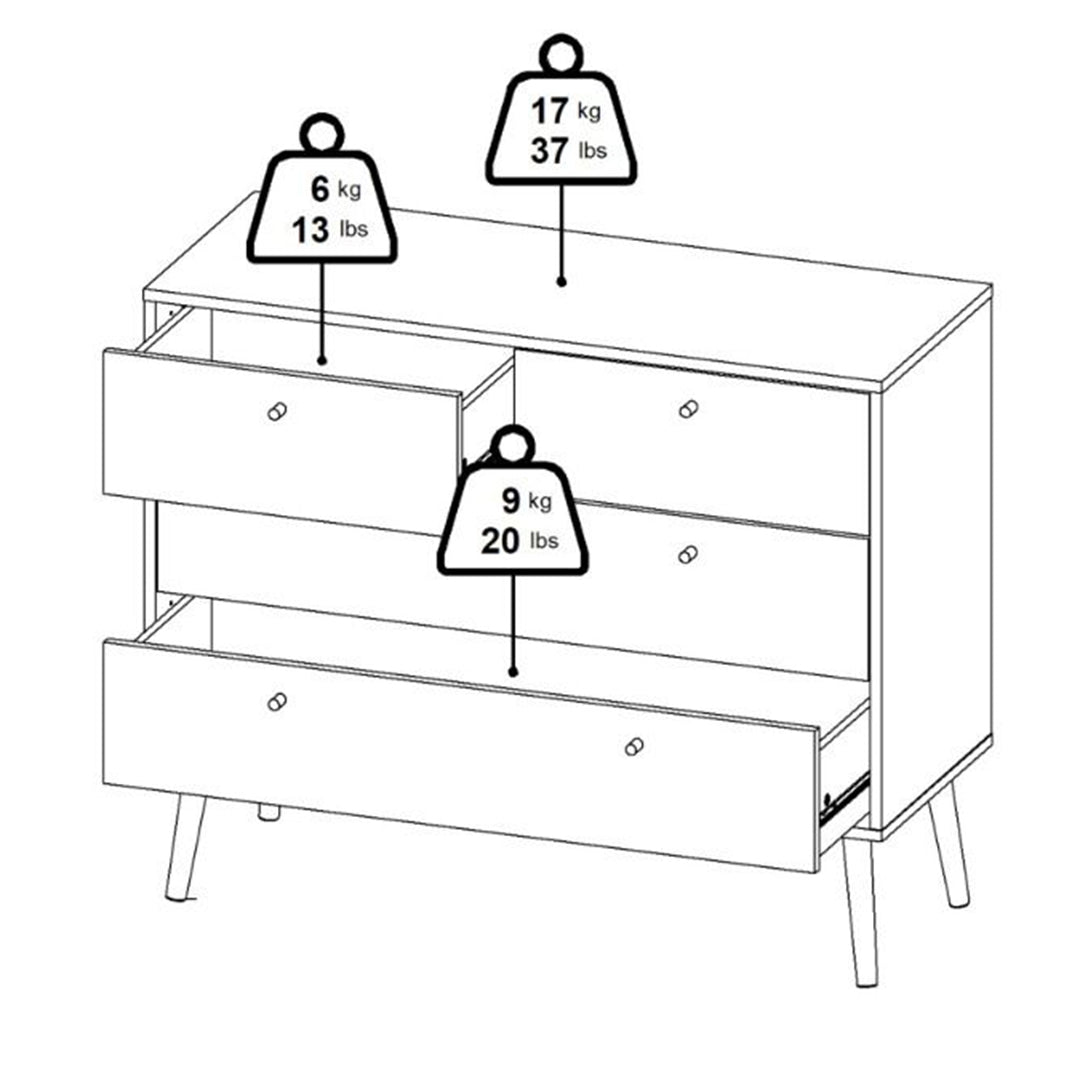 Wooden Chest Of 4 Drawers - Cumbria