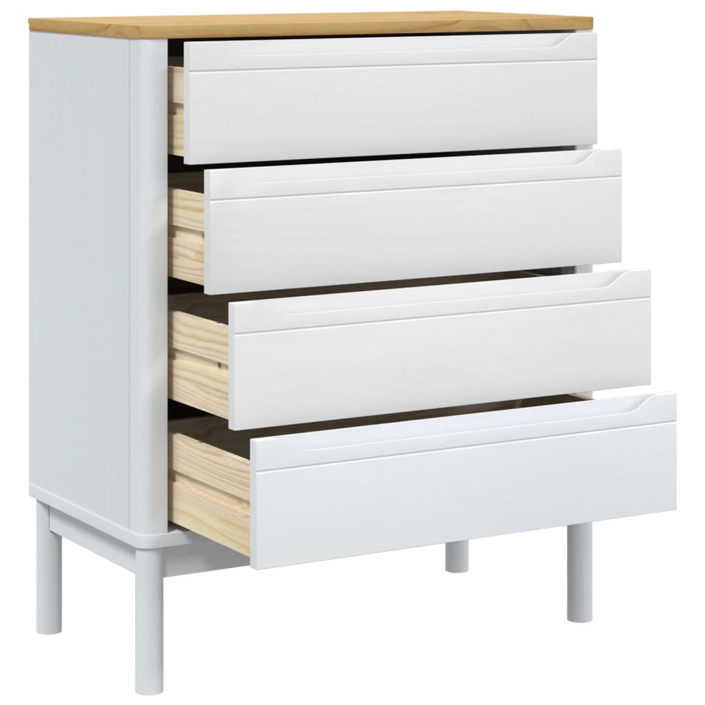 Wooden Chest Of 4 Drawers - Floro