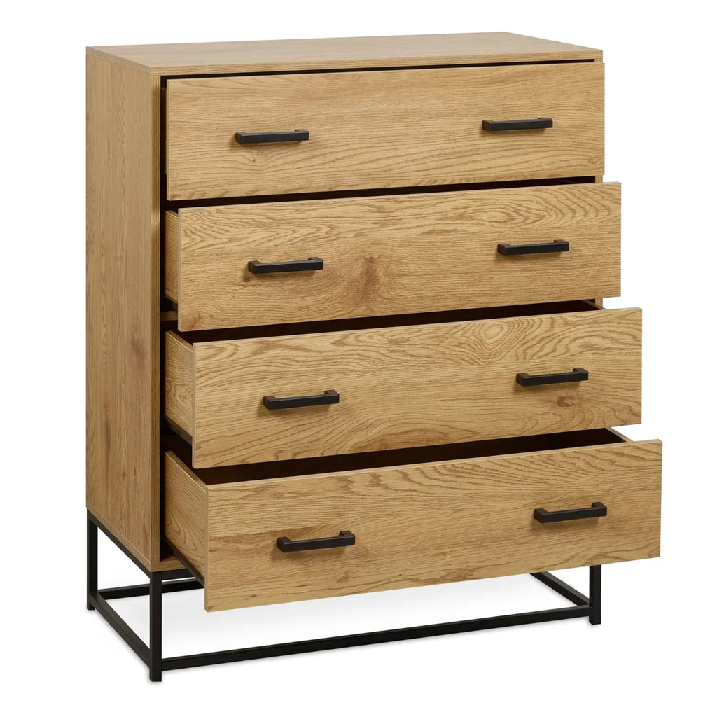 Wooden Chest of 4 Drawers - Harlow