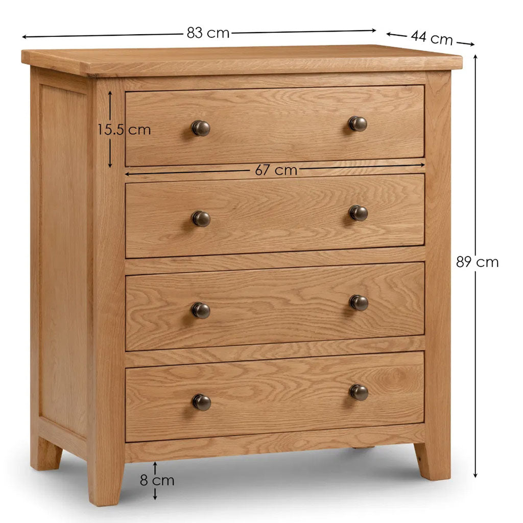 Wooden Chest Of 4 Drawers - Marlborough