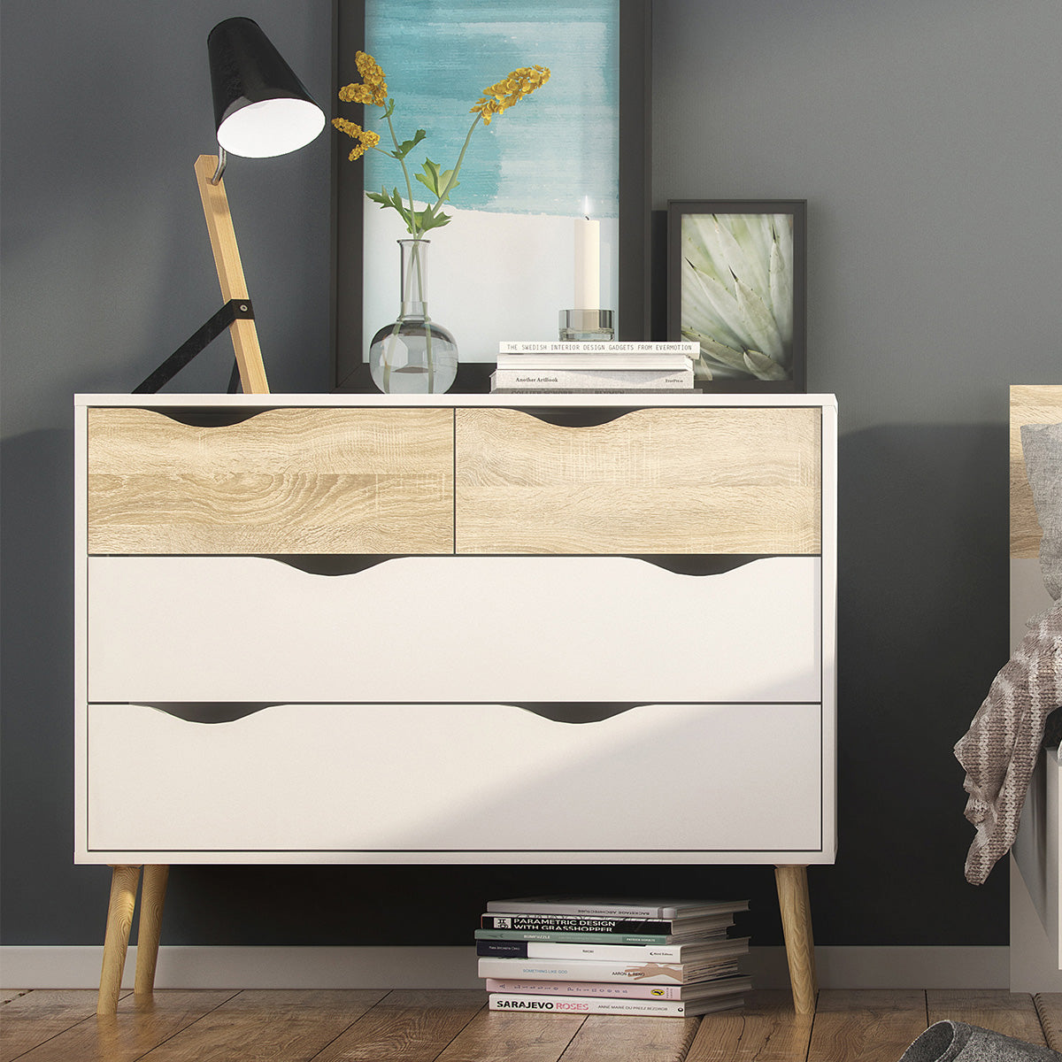 Wooden Chest Of 4 Drawers - Oslo