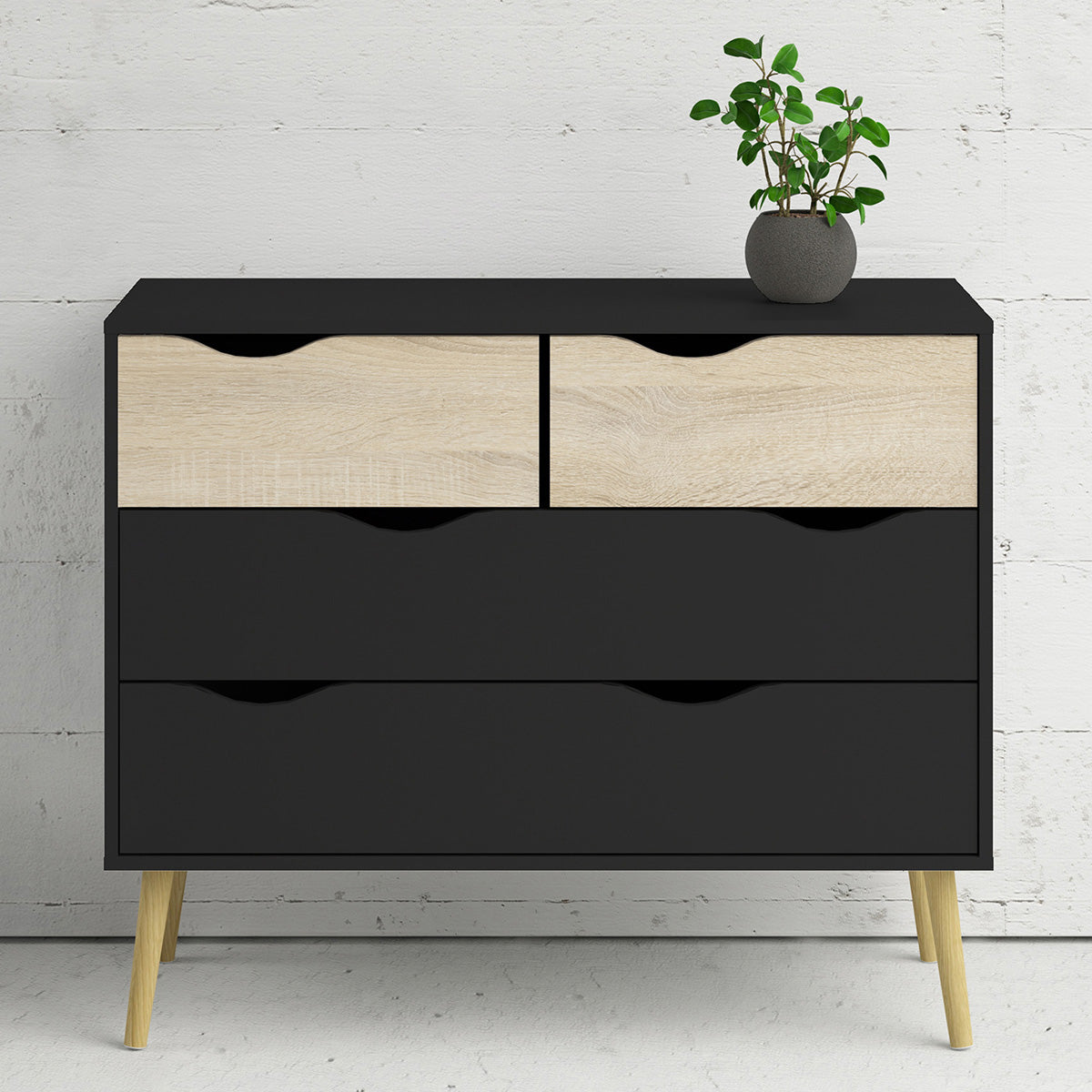 Wooden Chest Of 4 Drawers - Oslo