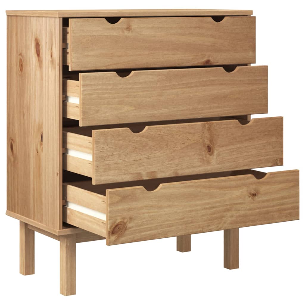 Wooden Chest Of 4 Drawers Wide - Otta