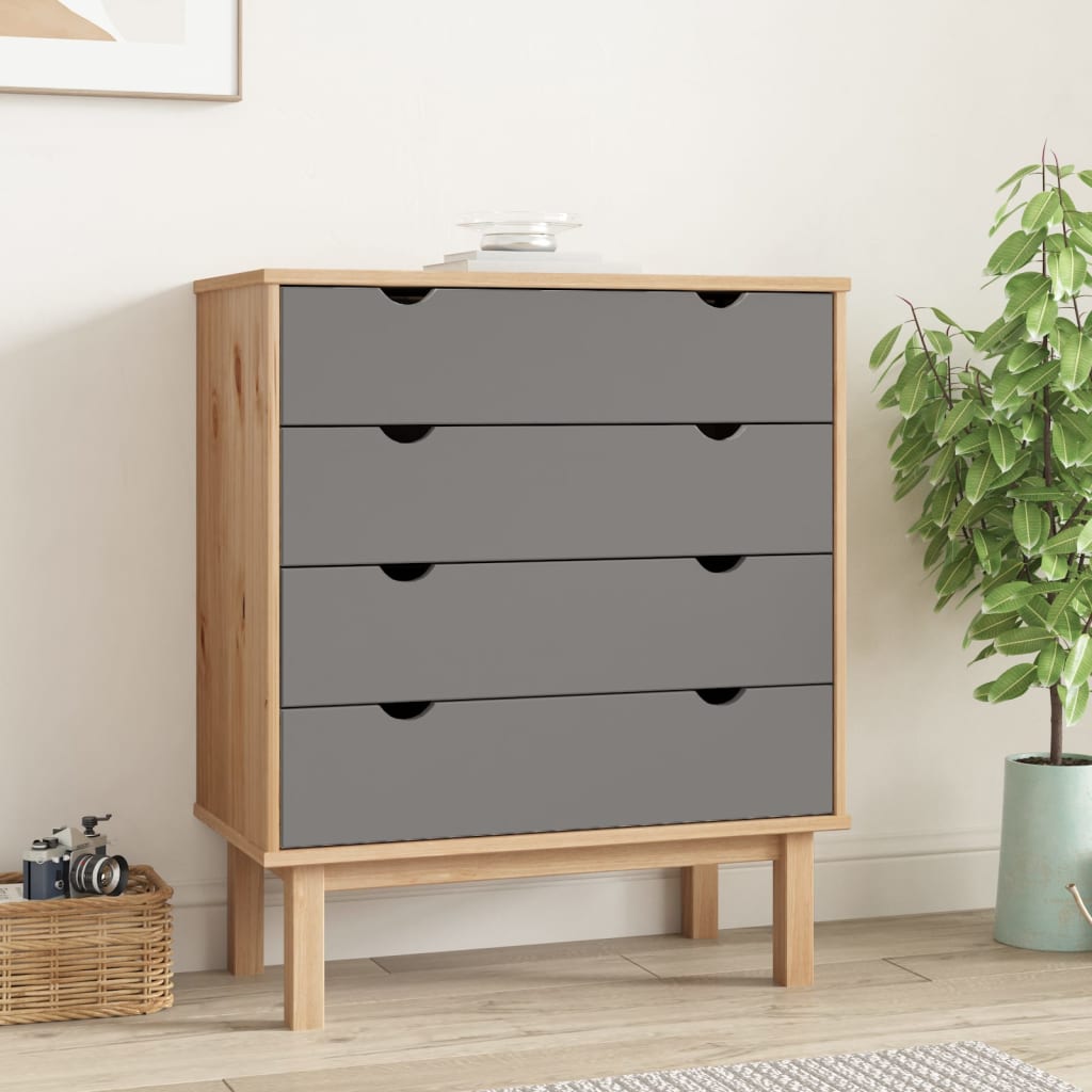 Wooden Chest Of 4 Drawers Wide - Otta
