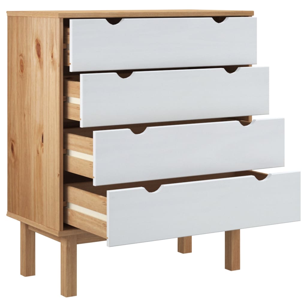 Wooden Chest Of 4 Drawers Wide - Otta