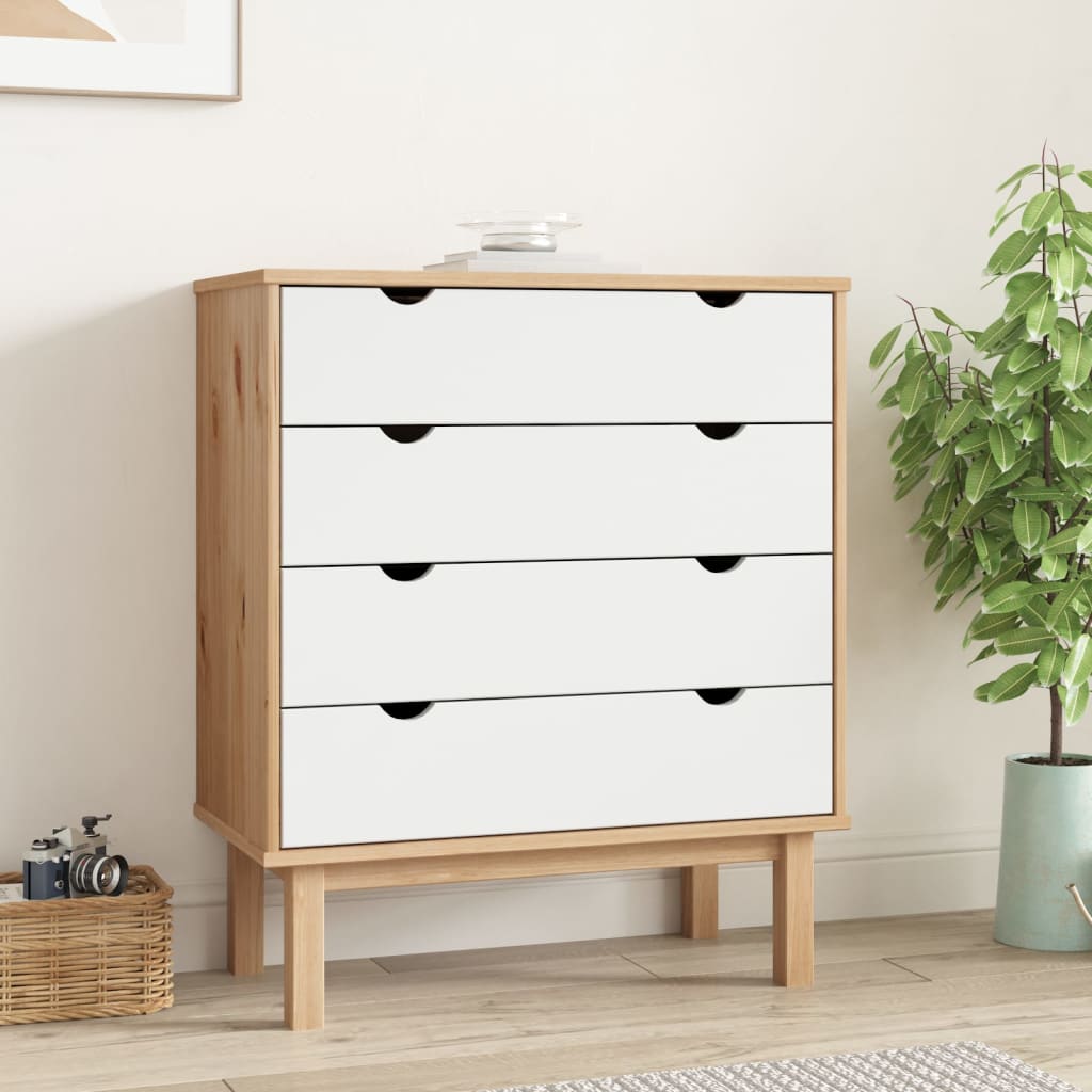 Wooden Chest Of 4 Drawers Wide - Otta