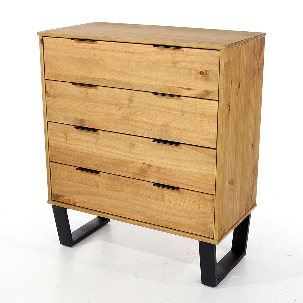 Wooden Chest Of 4 Drawers Wide - Texas