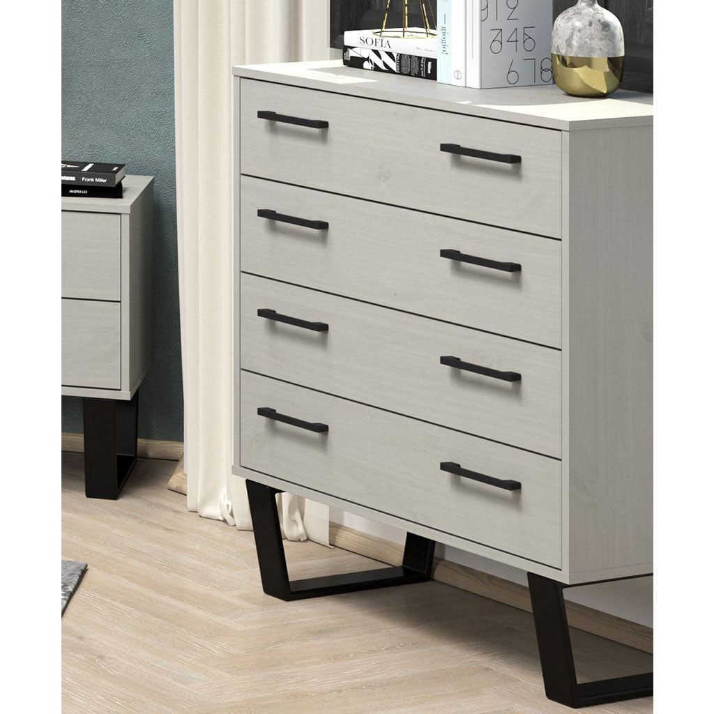 Wooden Chest Of 4 Drawers Wide - Texas