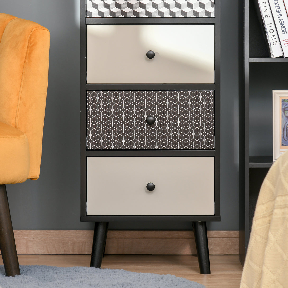 Wooden Chest Of 5 Drawers 40cm Wide - Velmora