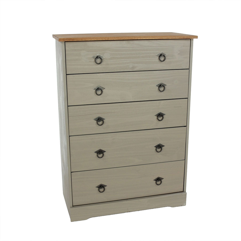 Wooden Chest Of 5 Drawers - Corona Compact