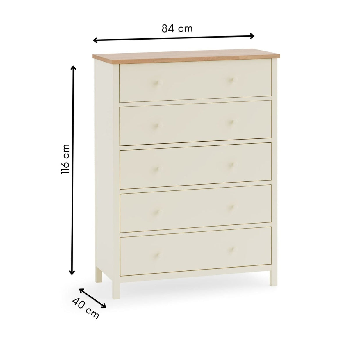 Wooden Chest Of 5 Drawers - Coxmoor