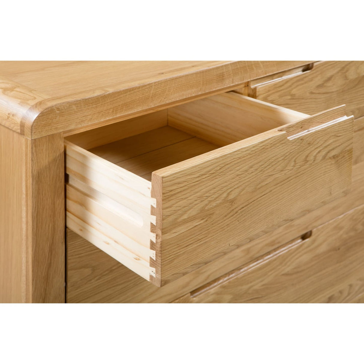 Wooden Chest Of 5 Drawers - Curve