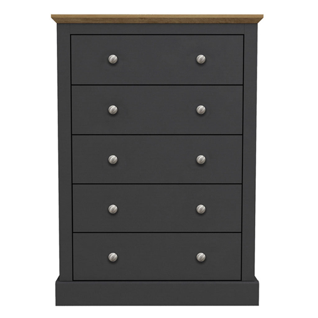 Wooden Chest Of 5 Drawers - Devon