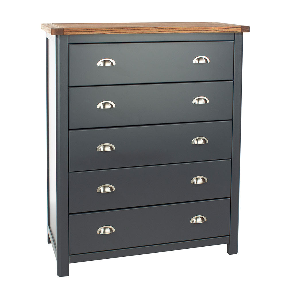 Wooden Chest Of 5 Drawers - Dunkeld