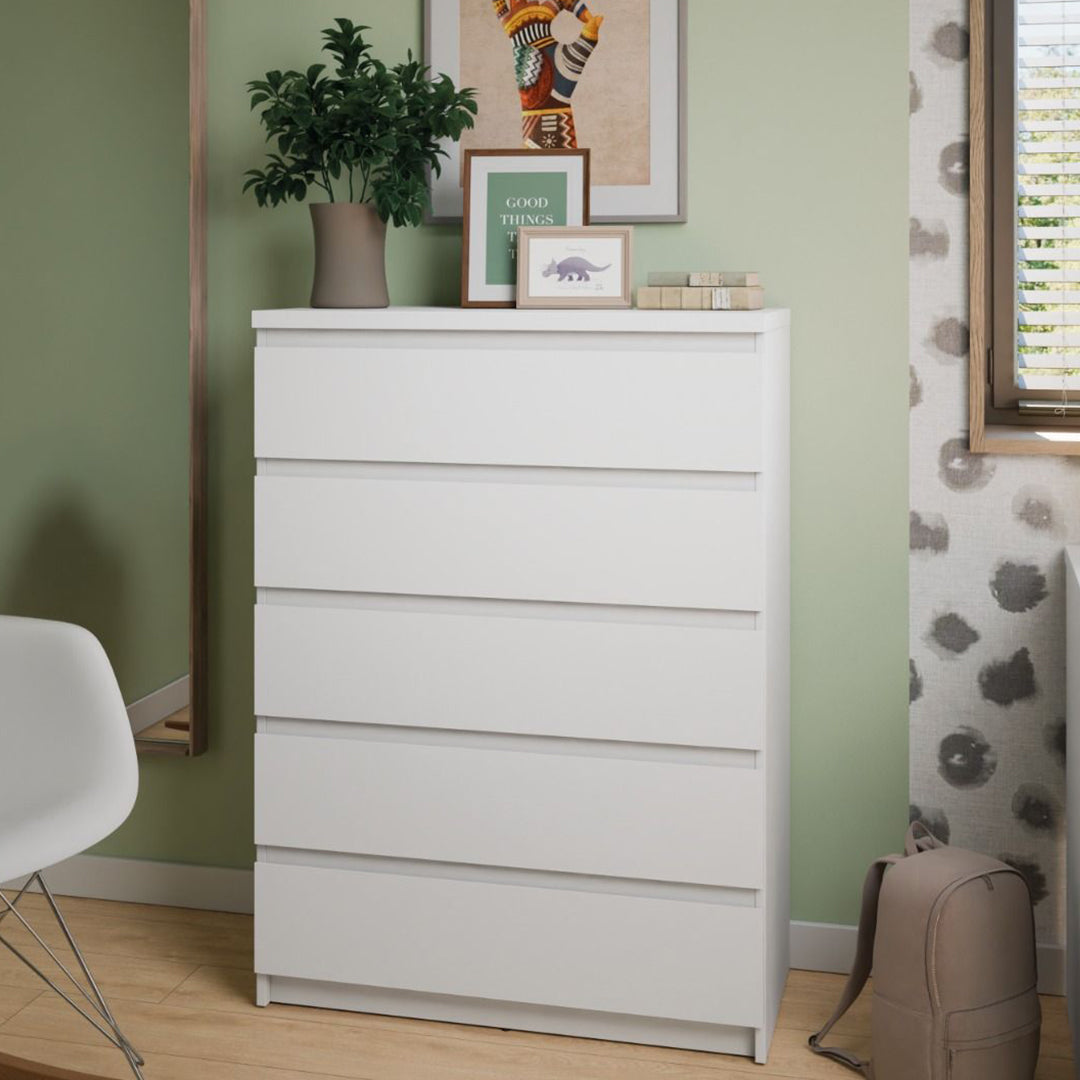 Wooden Chest Of 5 Drawers - Fribo