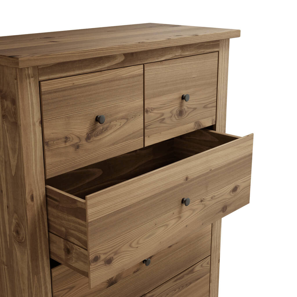 Wooden Chest Of 5 Drawers - Havana