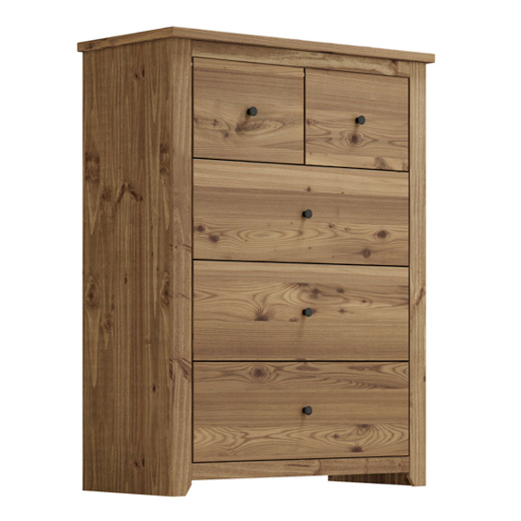 Wooden Chest Of 5 Drawers - Havana