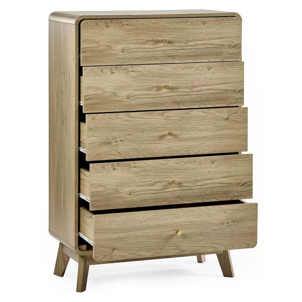 Wooden Chest Of 5 Drawers - Ingrid