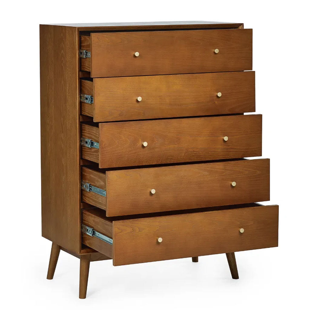 Wooden Chest Of 5 Drawers - Lowry