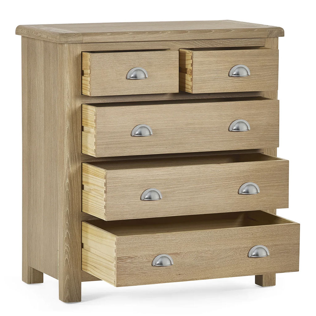 Wooden Chest Of 5 Drawers - Memphis
