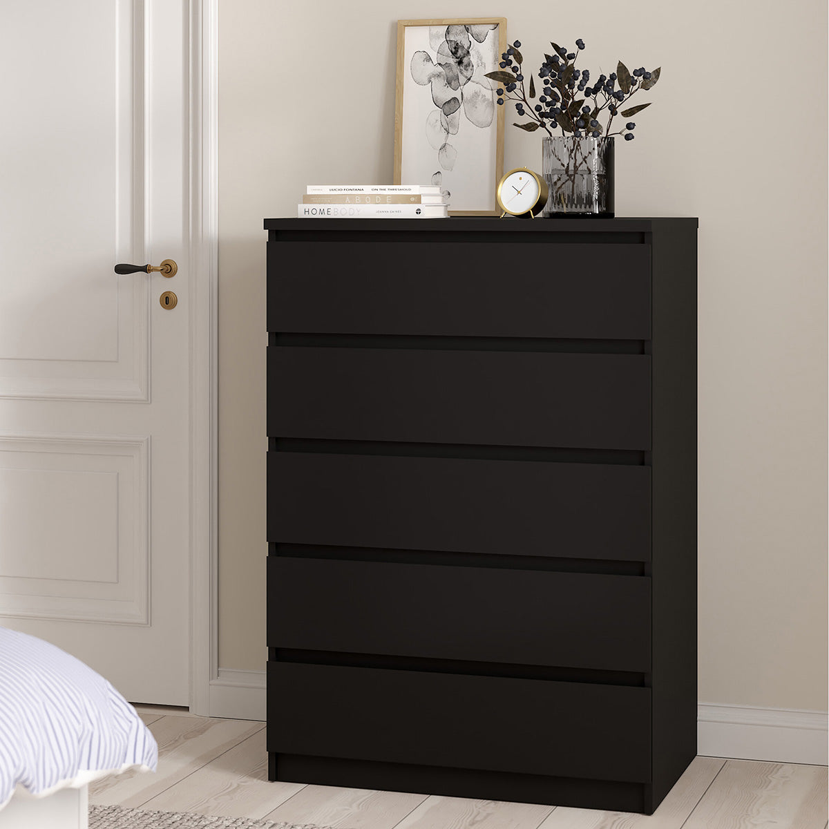 Wooden Chest Of 5 Drawers - Naia