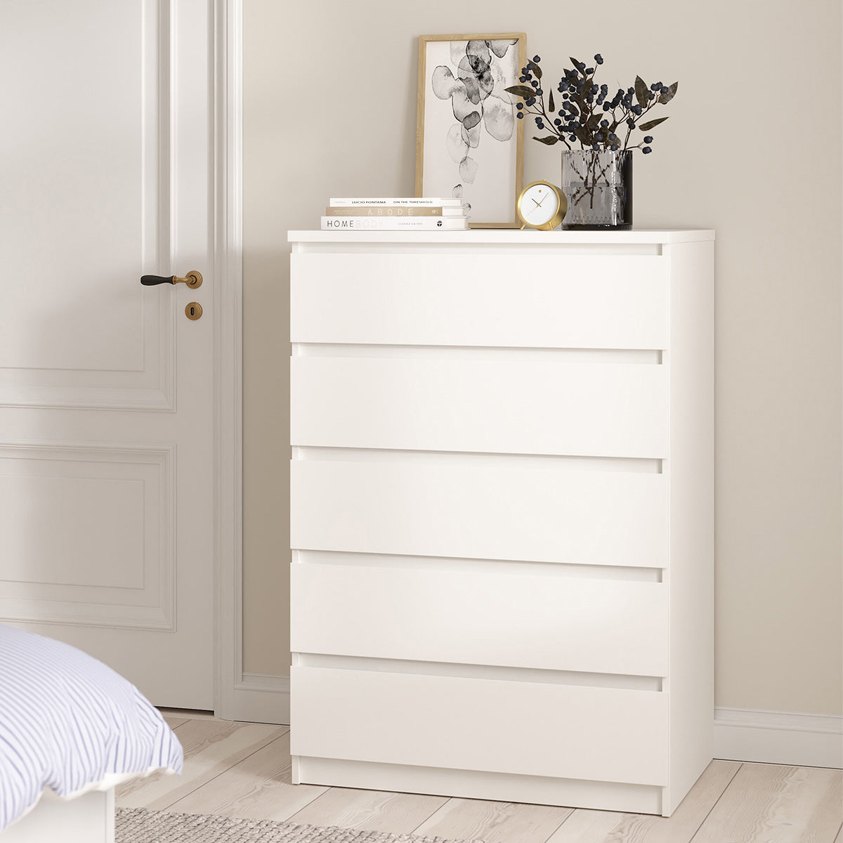 Wooden Chest Of 5 Drawers - Naia