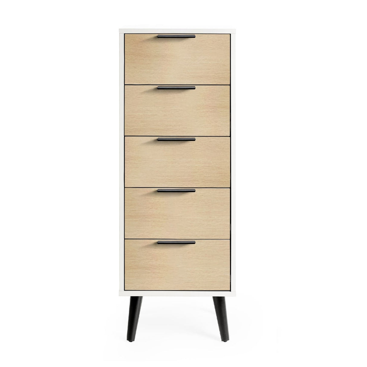 Wooden Chest Of 5 Drawers Narrow - Alba