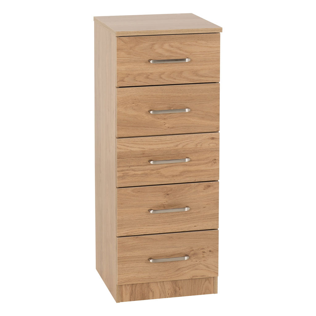 Wooden Chest Of 5 Drawers Narrow - Dakota