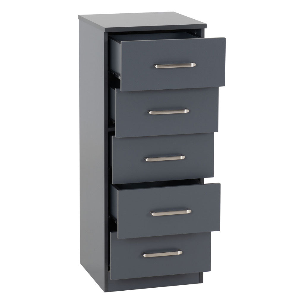 Wooden Chest Of 5 Drawers Narrow - Dakota