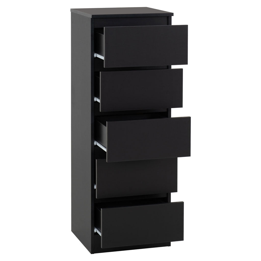 Wooden Chest Of 5 Drawers Narrow - Malvern