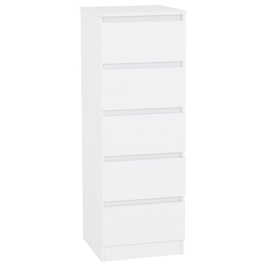 Wooden Chest Of 5 Drawers Narrow - Malvern