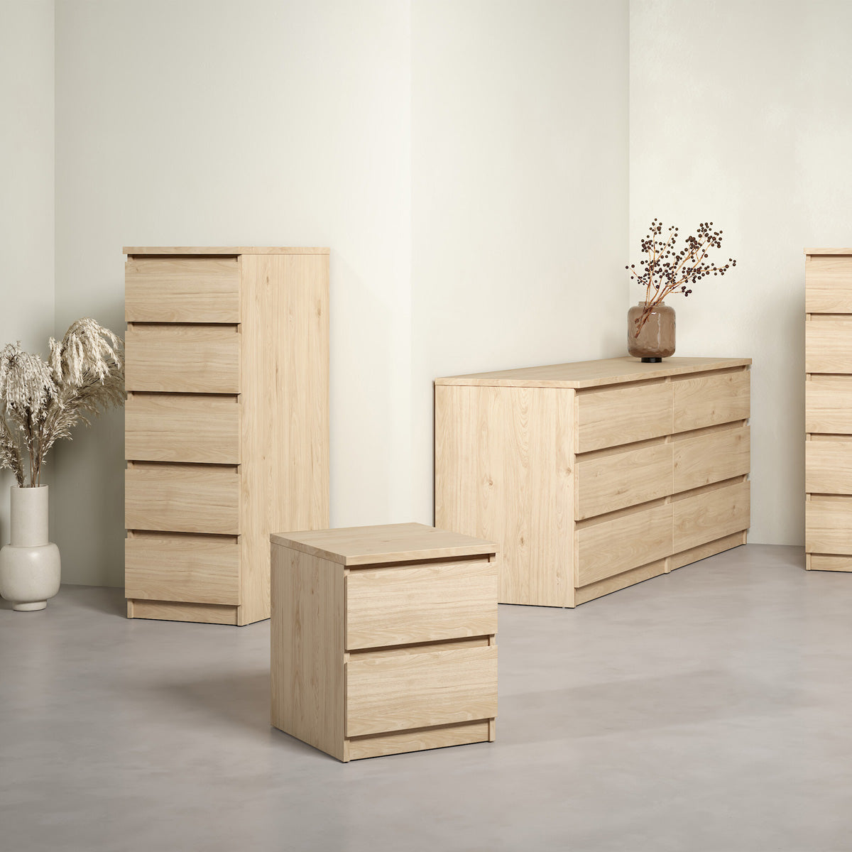 Wooden Chest Of 5 Drawers Narrow - Naia