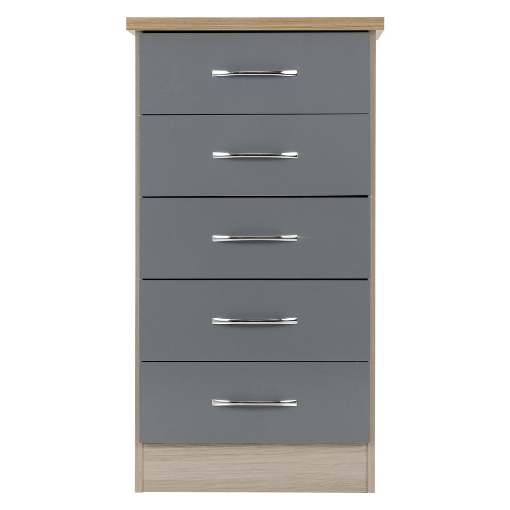 Wooden Chest Of 5 Drawers Narrow - Nevada