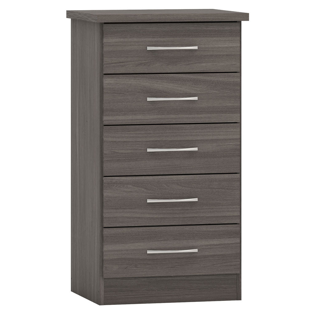 Wooden Chest Of 5 Drawers Narrow - Nevada