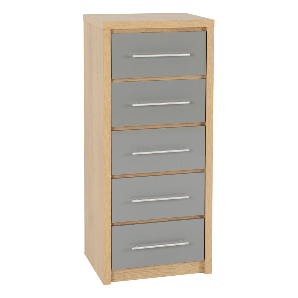 Wooden Chest Of 5 Drawers Narrow - Seville