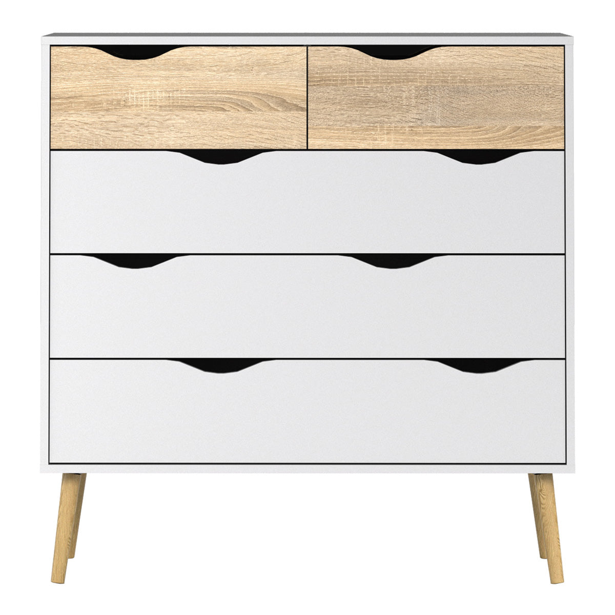 Wooden Chest Of 5 Drawers - Oslo