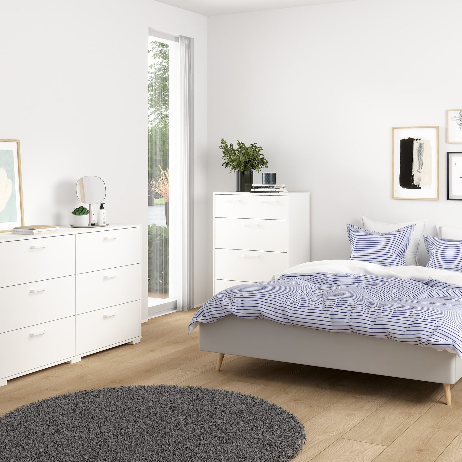 Wooden Chest Of 5 Drawers - Sofia