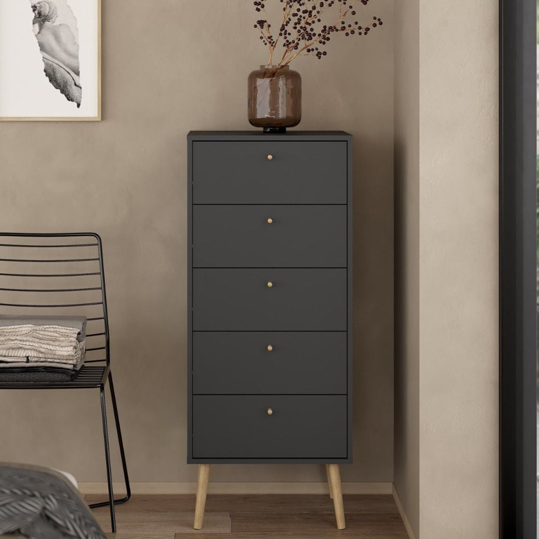 Wooden Chest Of 5 Drawers Tall - Cumbria