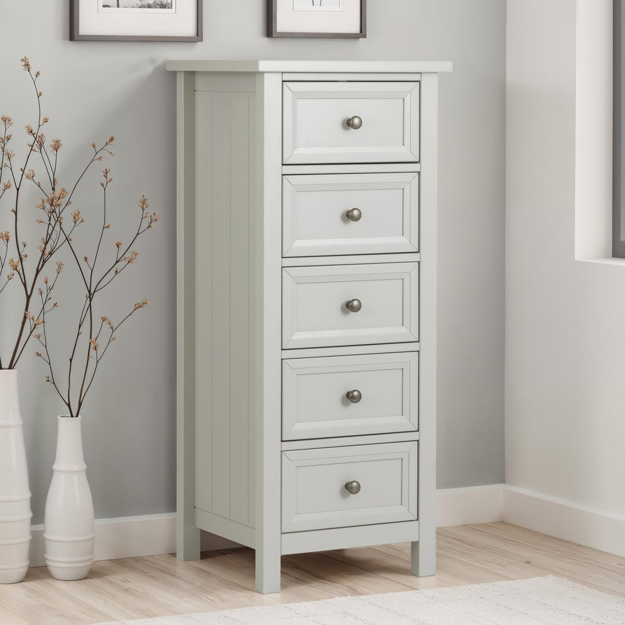 Wooden Chest Of 5 Drawers Tall - Maine