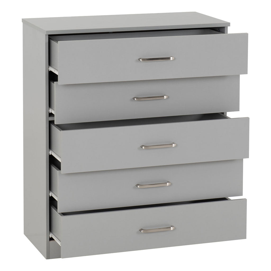 Wooden Chest Of 5 Drawers Wide - Dakota