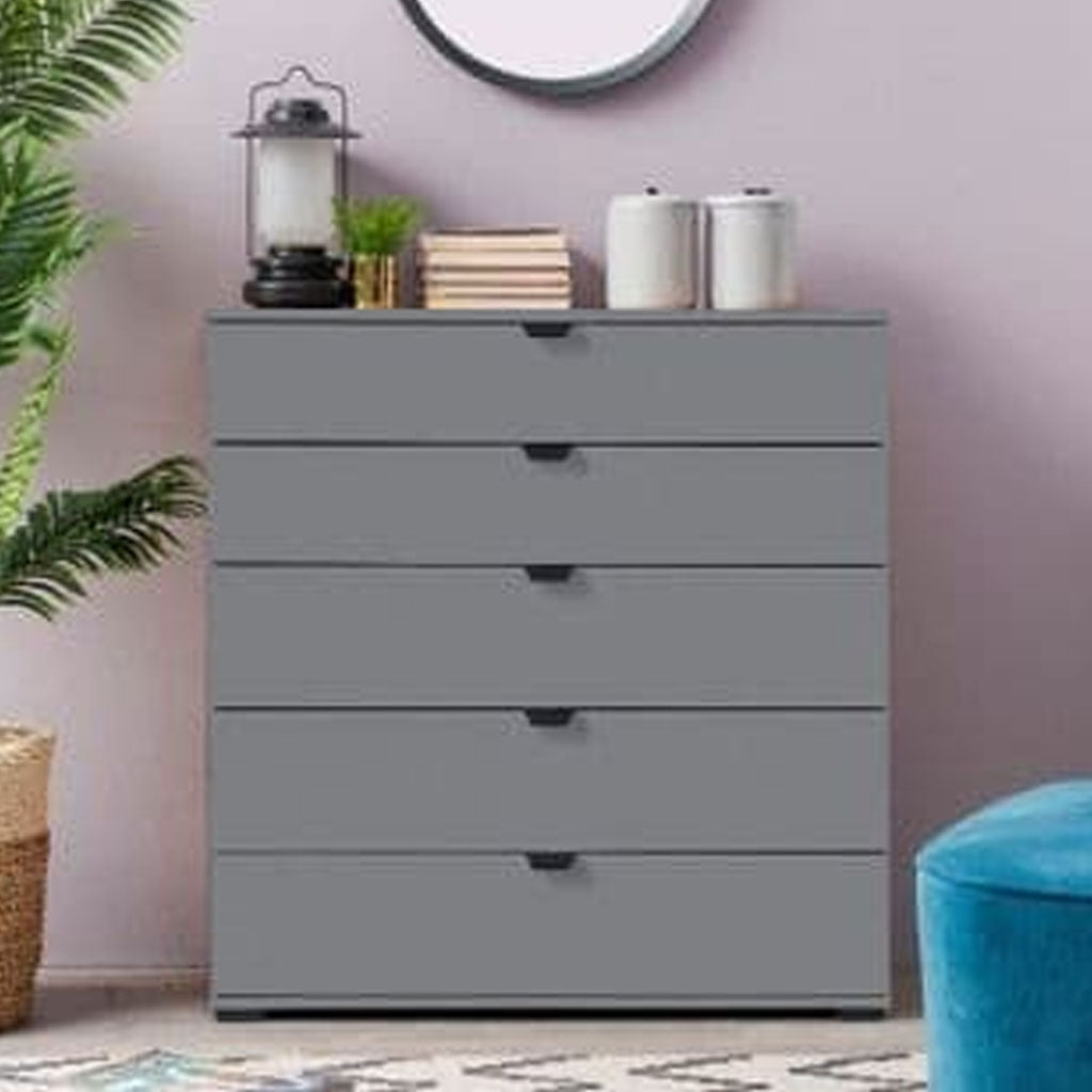 Wooden Chest Of 5 Drawers Wide - Valentine