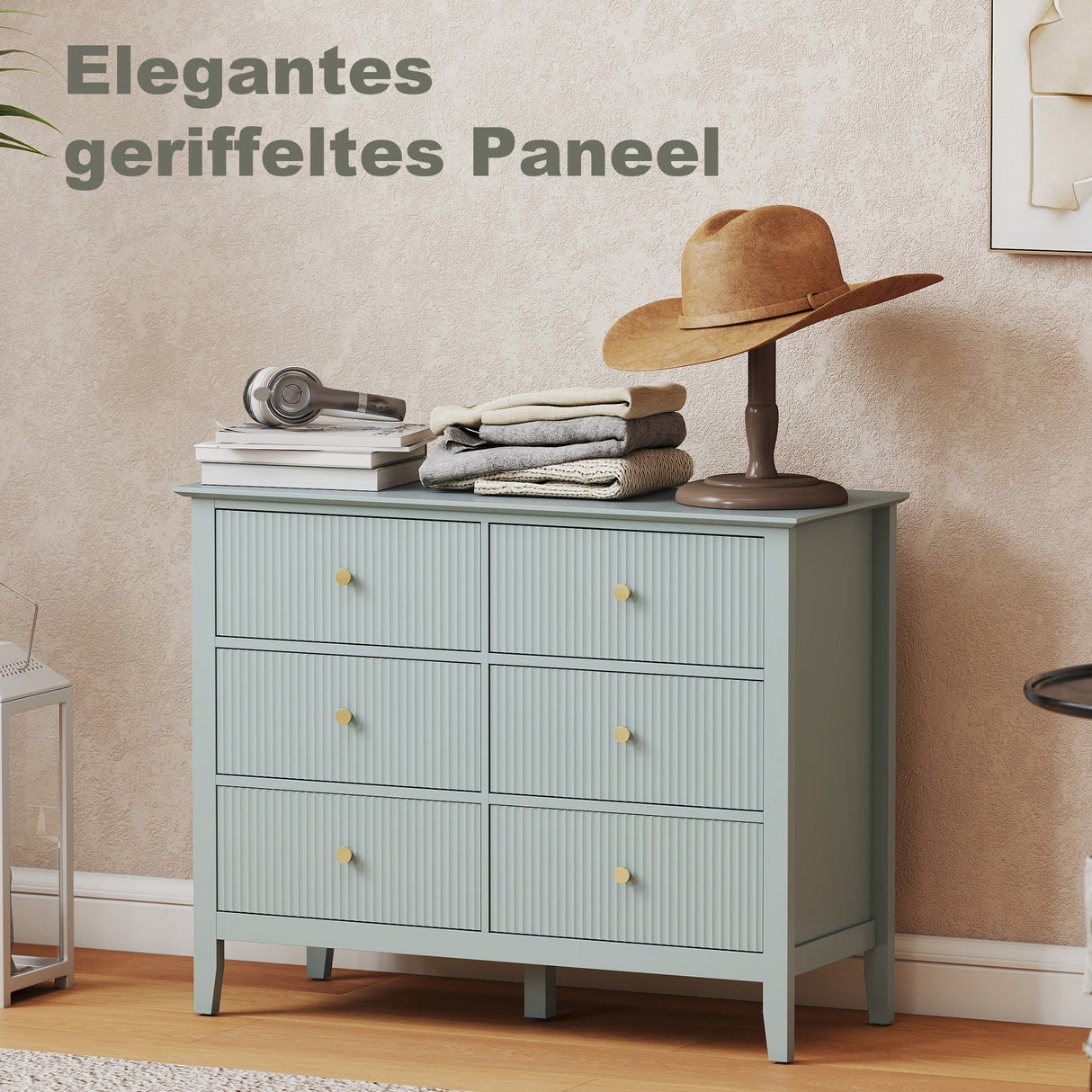 Wooden Chest Of 6 Drawers 100cm Wide - Velmora