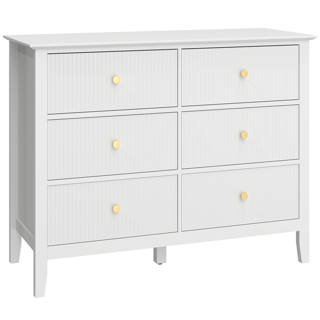 Wooden Chest Of 6 Drawers 100cm Wide - Velmora
