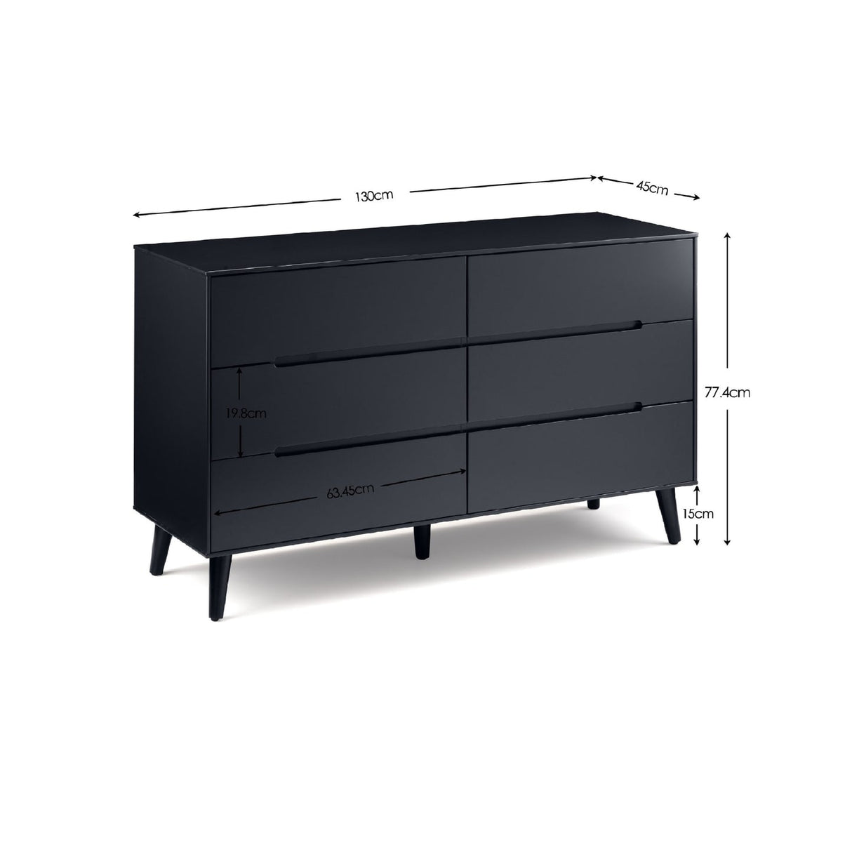 Wooden Chest Of 6 Drawers - Alicia