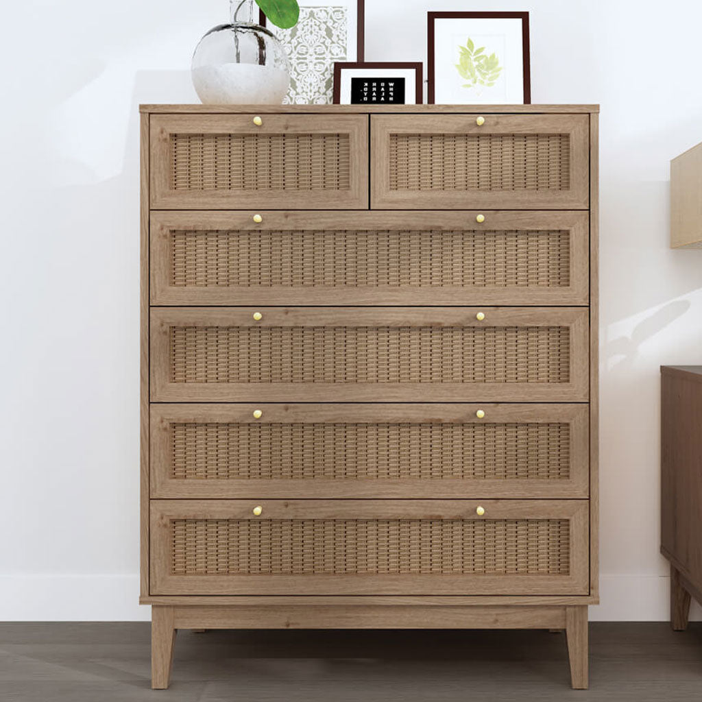 Wooden Chest Of 6 Drawers - Bordeaux