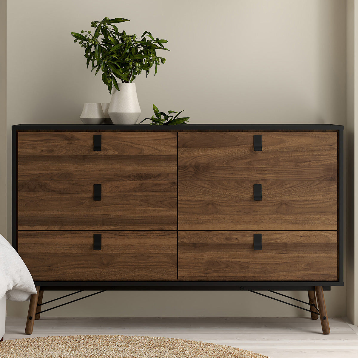 Wooden Chest Of 6 Drawers Double Dresser - Ry
