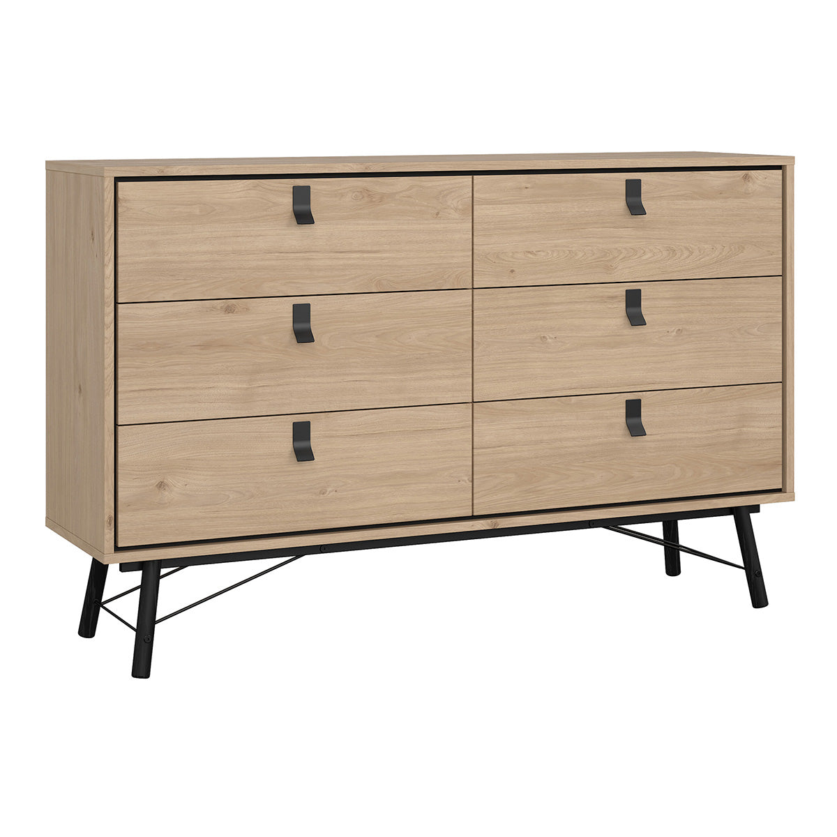 Wooden Chest Of 6 Drawers Double Dresser - Ry